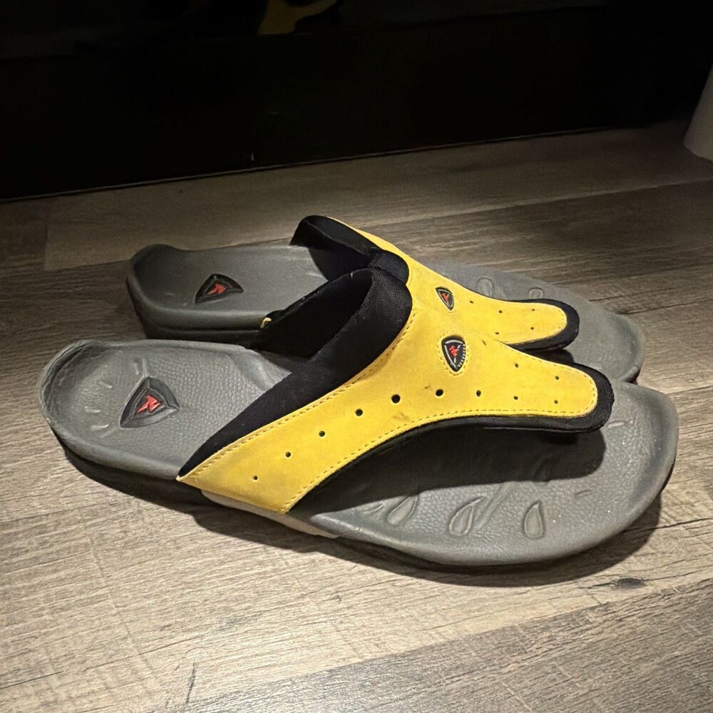 ECCO Flex Vintage Comfort Thong Sandals Yellow Gray Men's Size EU 41 / US 7-7.5